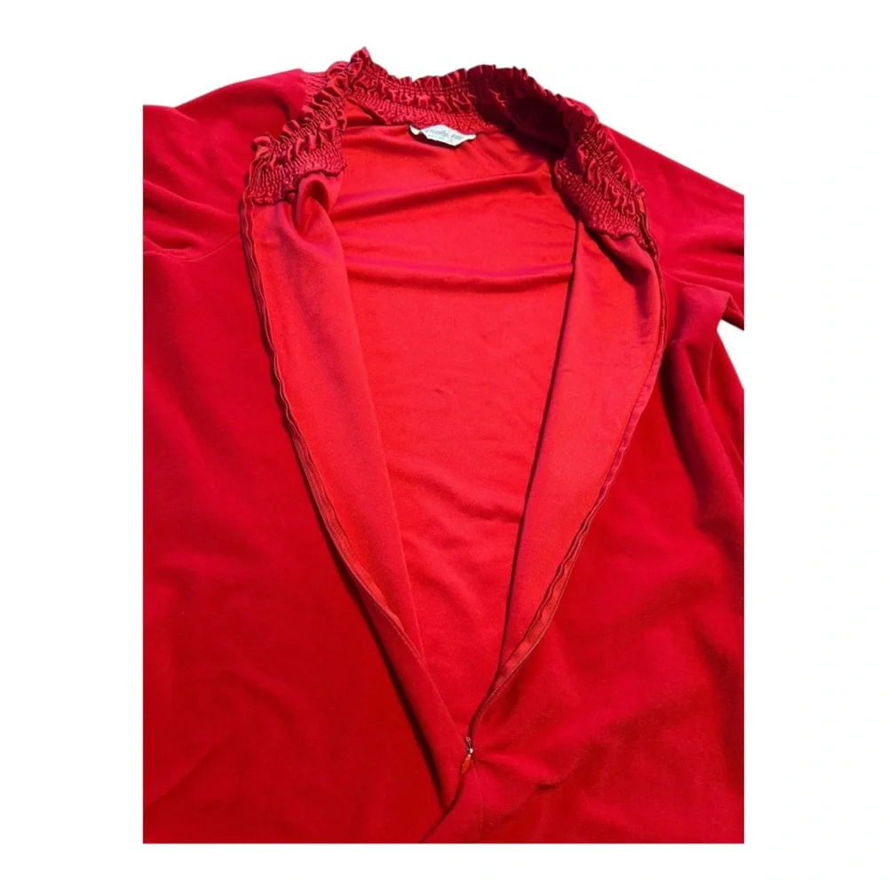 Vintage 70s Red Vanity Fair Lounge Maxi House Dress Sleepwear Large Traditional